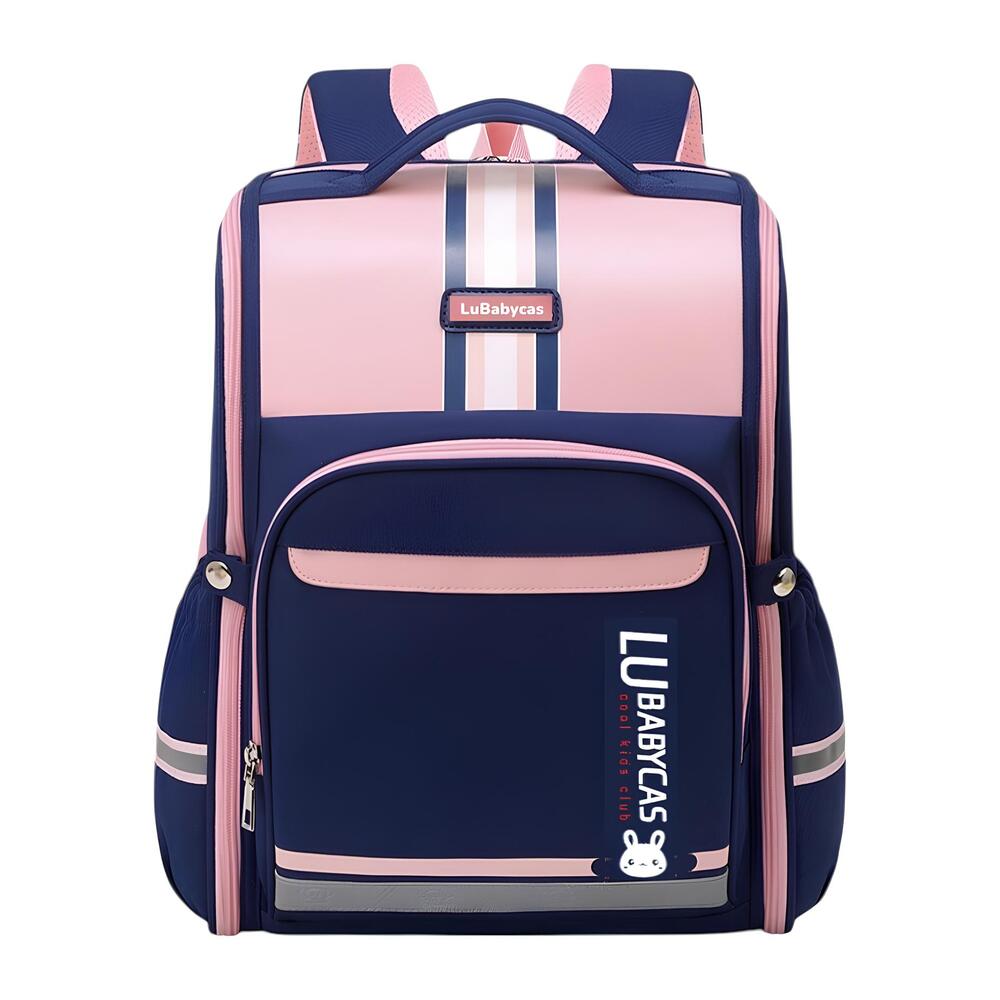 Mochila Escolar Infantil Impermeable 5S Rosada LuBabycas