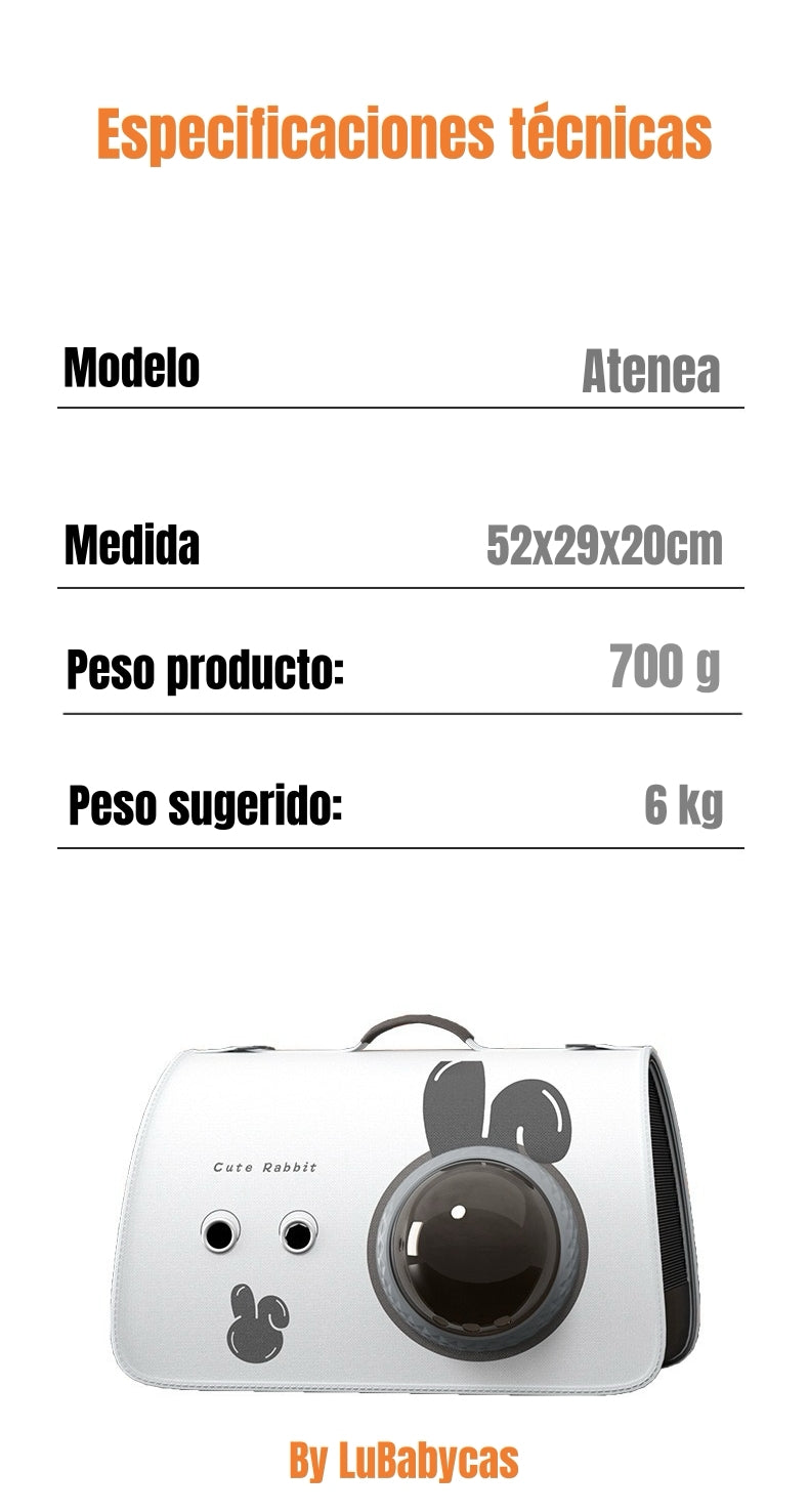 Bolso Transportador De Mascotas Atenea 2 En 1 By LuBabycas
