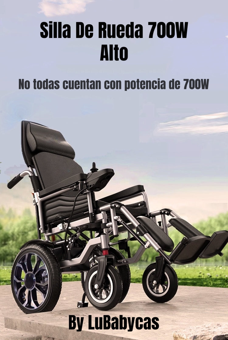 Silla De Ruedas Eléctrica 700W 18KM Plegable Alto LuBabycas