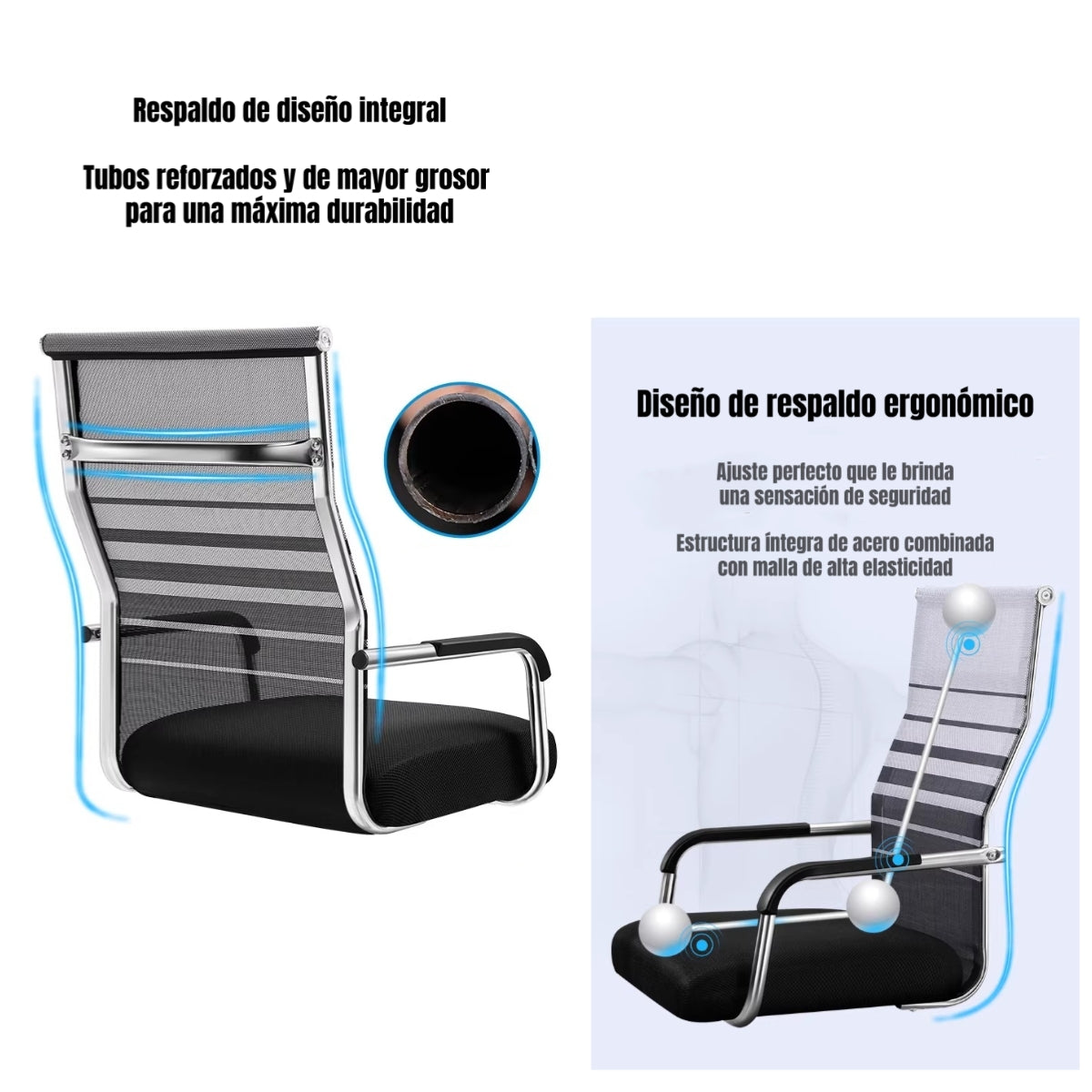 Silla De Escritorio Respaldo Alto Path Negra