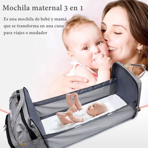 Mochila Maternal 3 En 1 Con Cunita Lubabycas Morada
