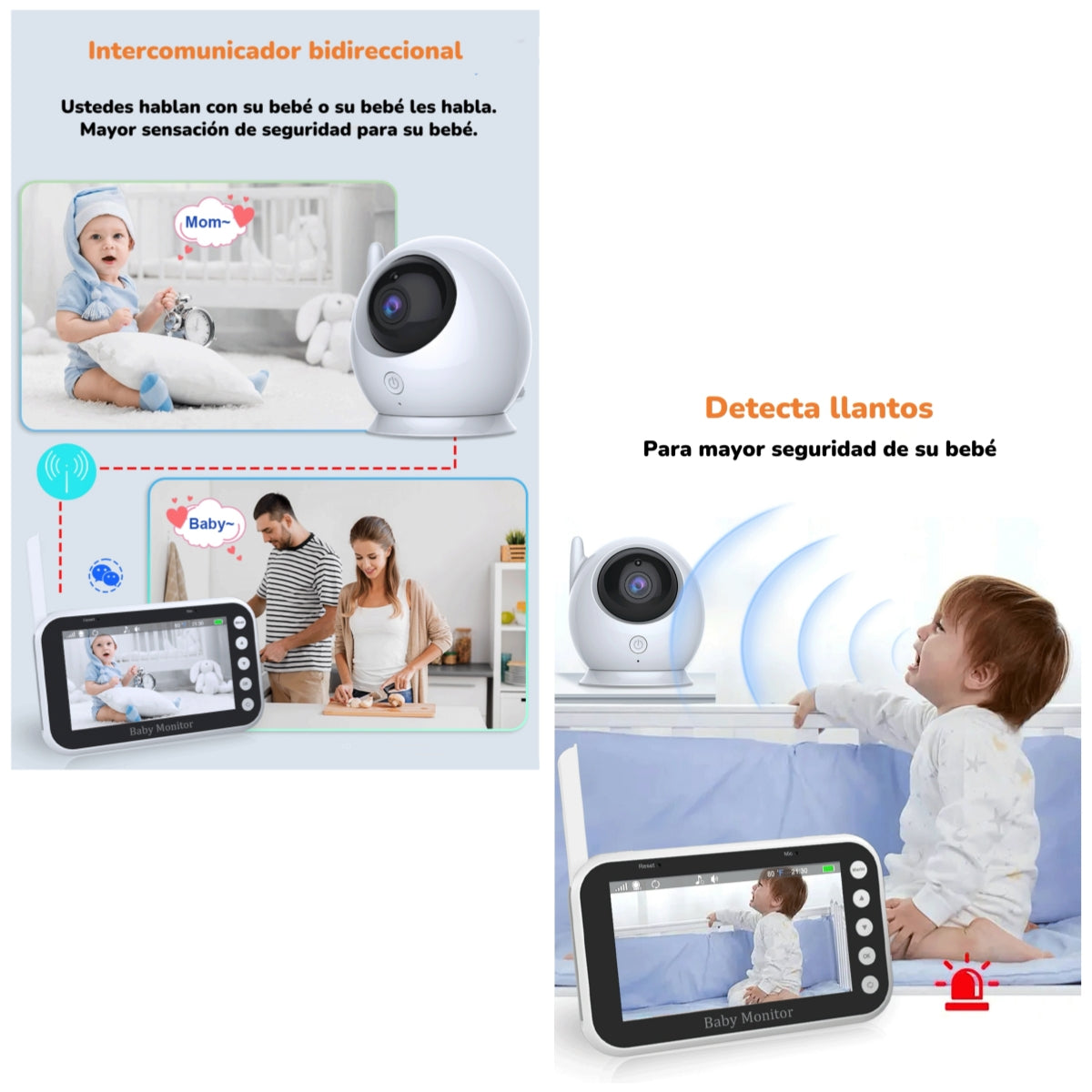 Cámara Monitor Inteligente 720P Pantalla 4,3 pulgadas LuBabycas