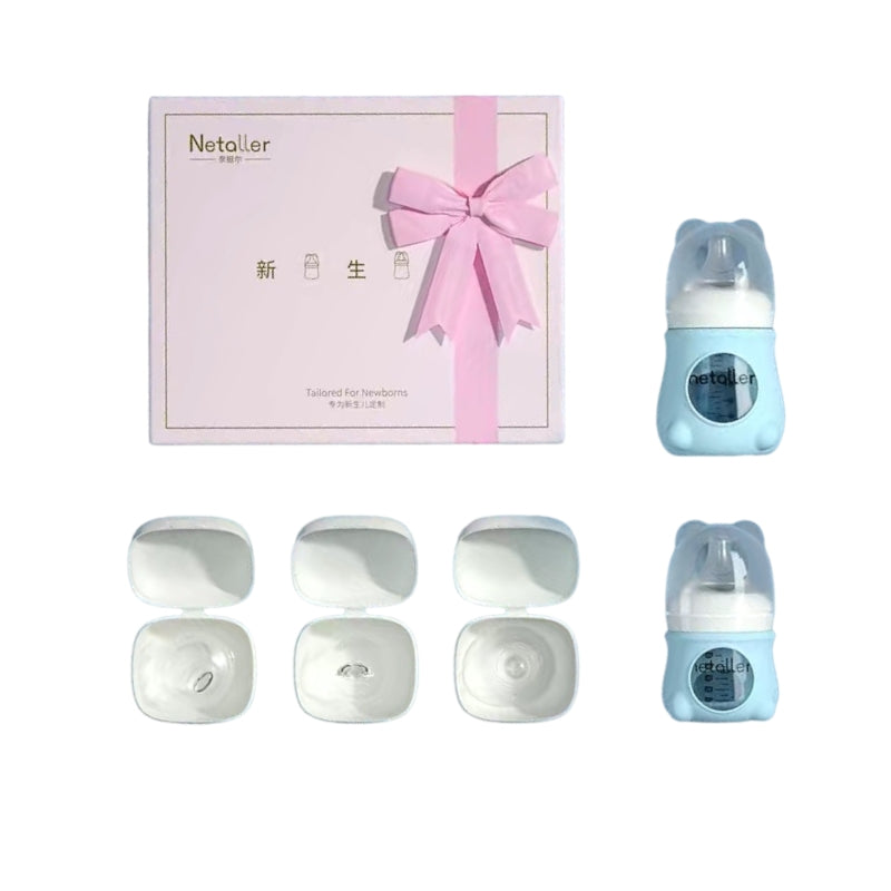 Set 2 Mamaderas Con Protectores 3 Chupetes Caja Lubabycas