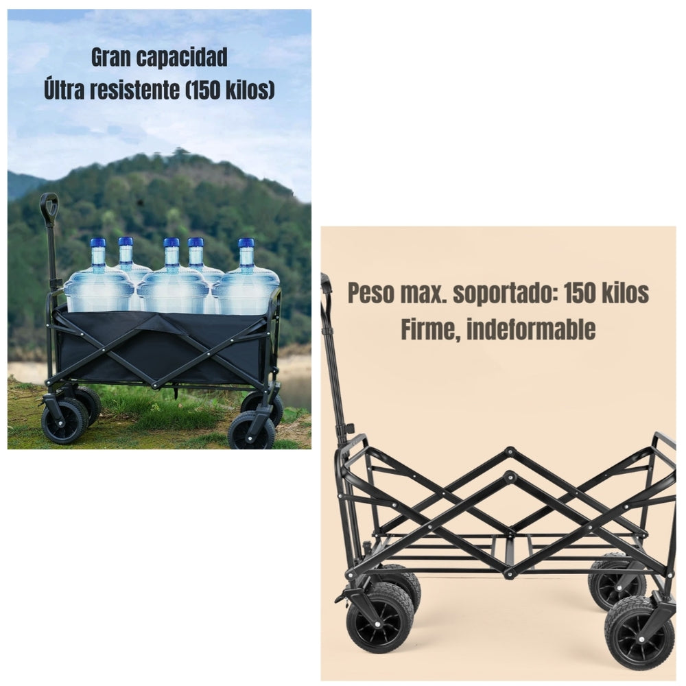 Carrito Para Compras y Camping Plegable Con Frenos Tank