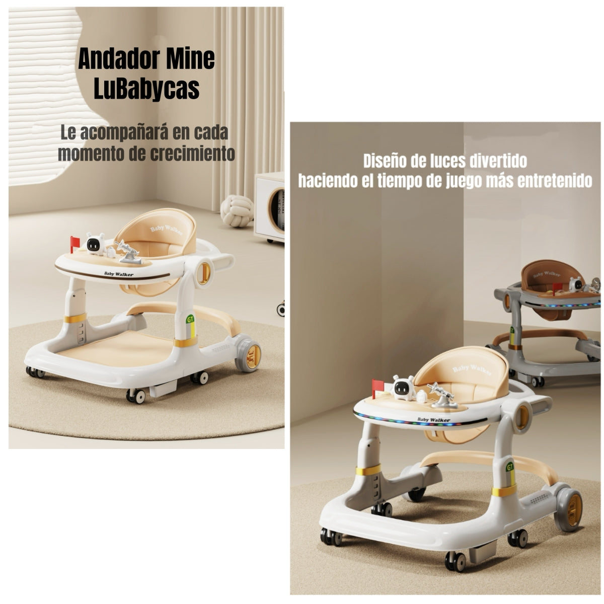 Andador Caminador Con Manilla Y Luces Mine LuBabycas