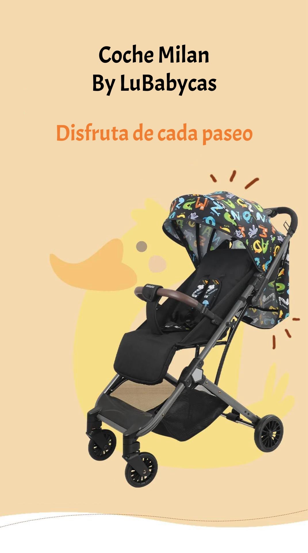 Coche De Paseo Tipo Maleta 0-3 años Milan Gris By LuBabycas