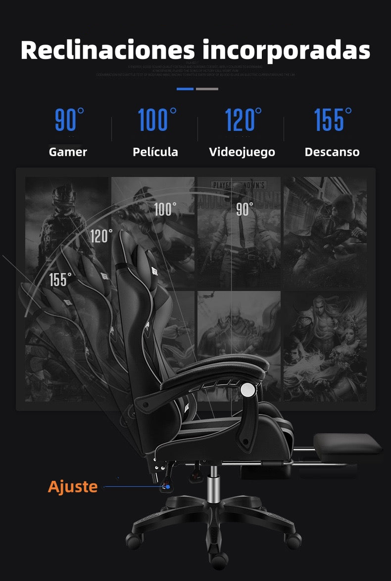 Silla Gamer Reclinable Con Reposa Pies Energy LuBabycas