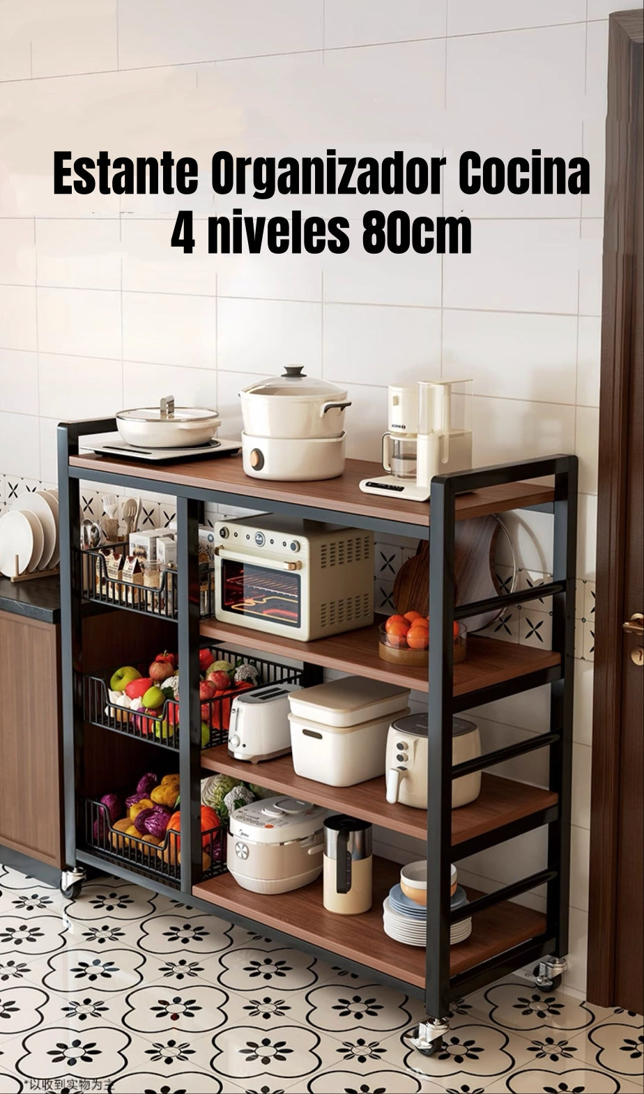 Estantes Organizador Repisa Cocina 4 Niveles 80cm