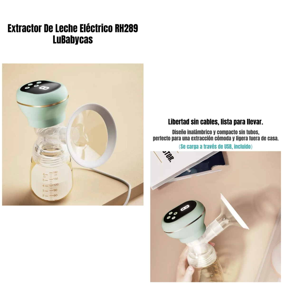 Extractor De Leche Eléctrico 10 Bolsas RH289 Verde LuBabycas