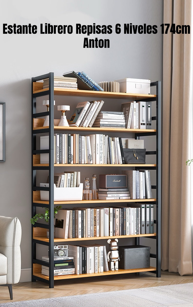 Estantes Librero Repisas De 6 Niveles 174cm Anton
