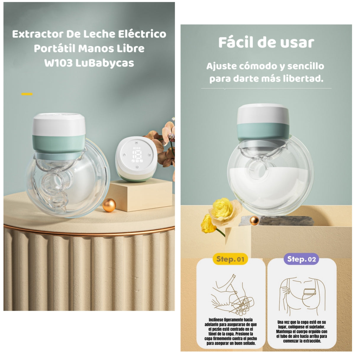 Extractor De Leche Eléctrico Manos Libre W103 LuBabycas