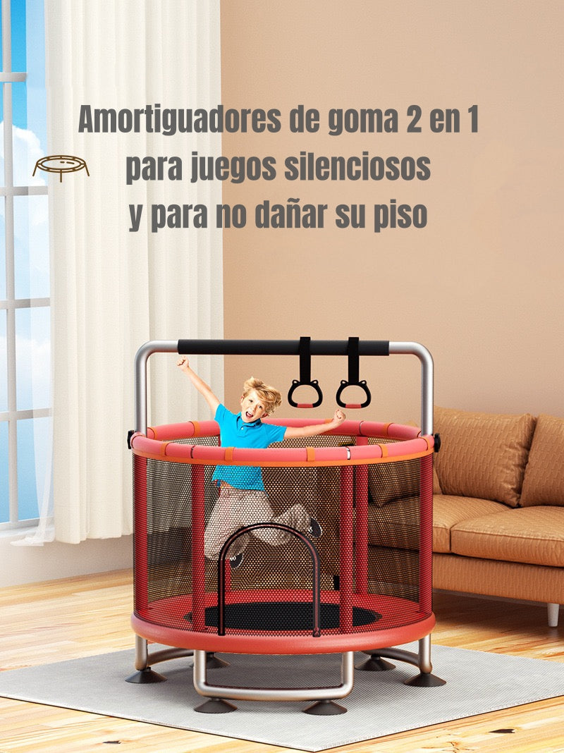 Cama Elástica 150cm Con Barra De Ejercicio Roja By Lubabycas