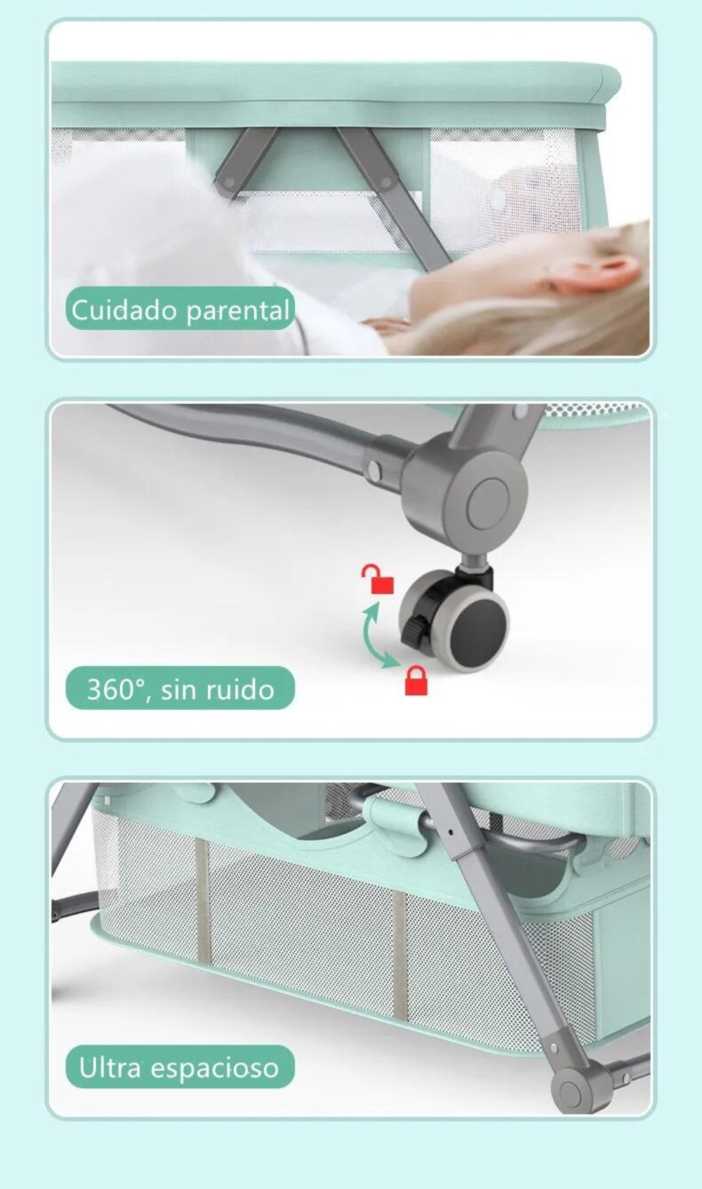 Cuna Bebé Con Accesorios Café By Lubabycas