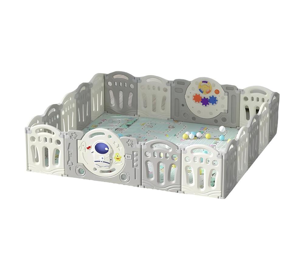 Corral Planeta Con Alfombra Y Pelotas LuBabycas