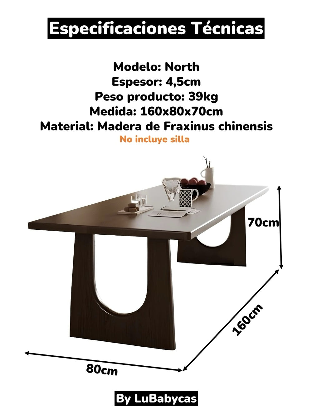 Comedor De Madera North 160/180cm By LuBabycas