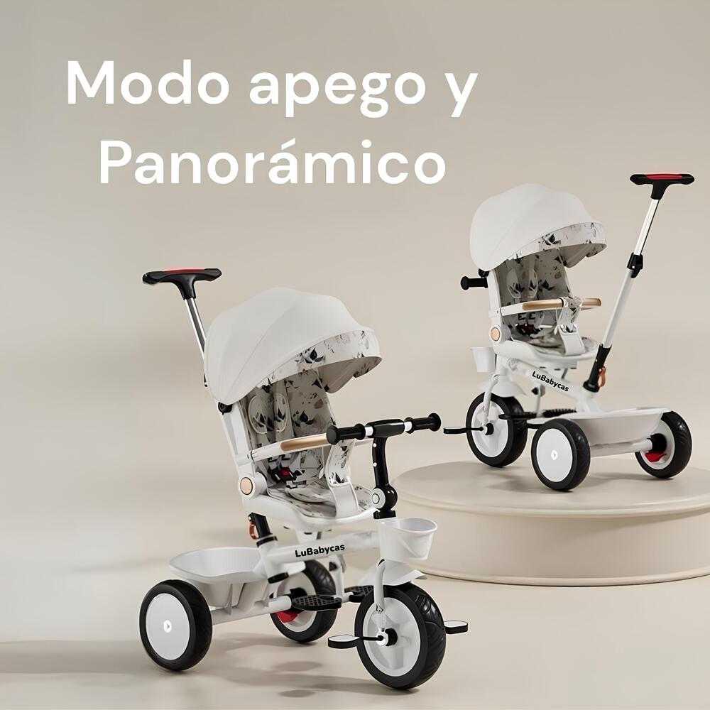 Triciclo LuBabycas 360° Multiposiciones con Mesita Negro