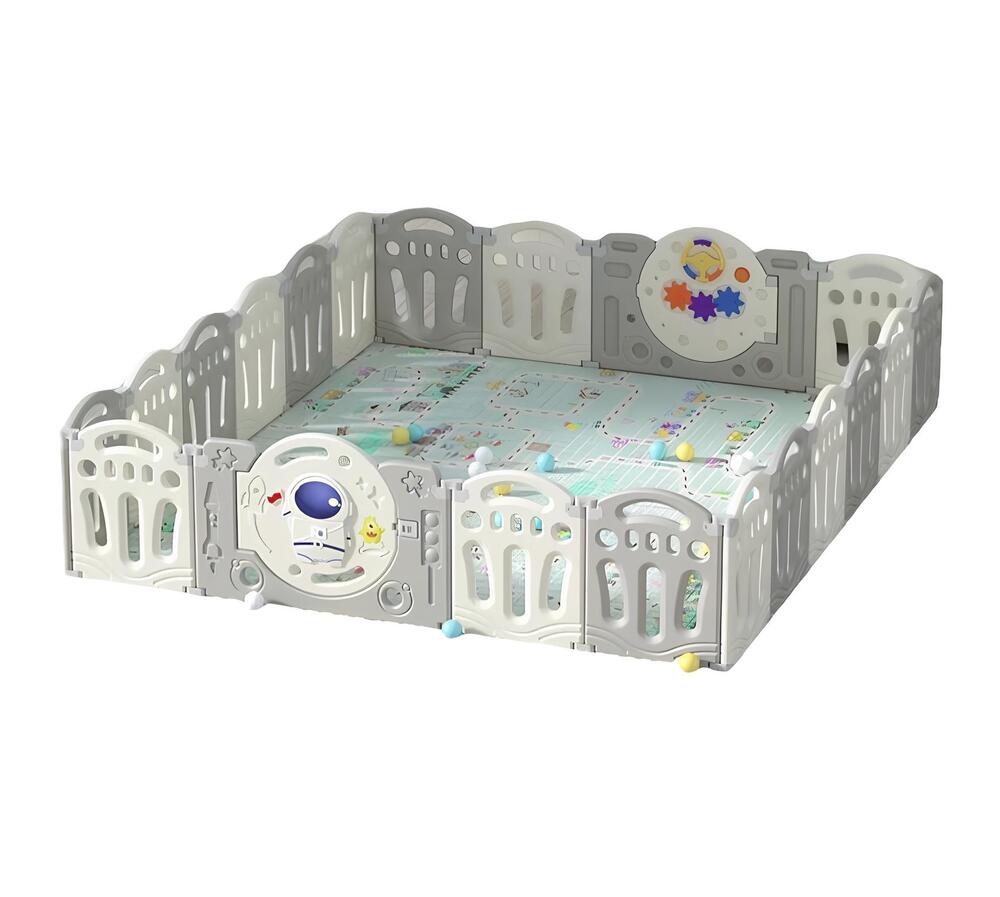 Corral Planeta Con Alfombra Y Pelotas LuBabycas