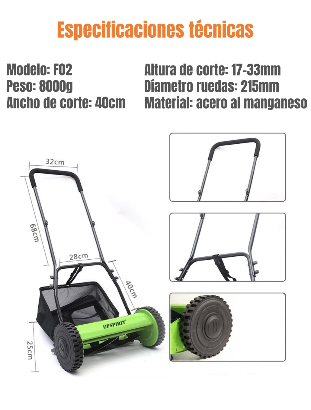 Cortadora De Pasto Manual 16" 40cm F02