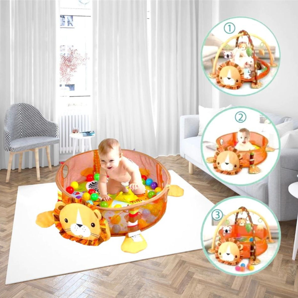 Gimnasio Bebé 3 En 1 Con Pelotitas Lubabycas