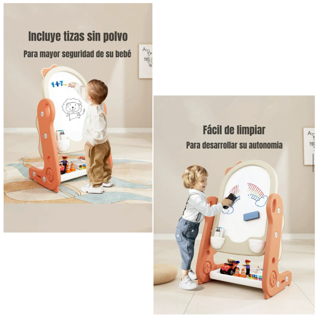 Pizarra Atril Regulable Plumón Con Accesorios LuBabycas