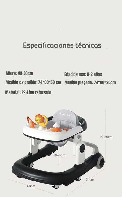 Andador Con Apoya Pies Y Más Accesorios Negro Lubabycas