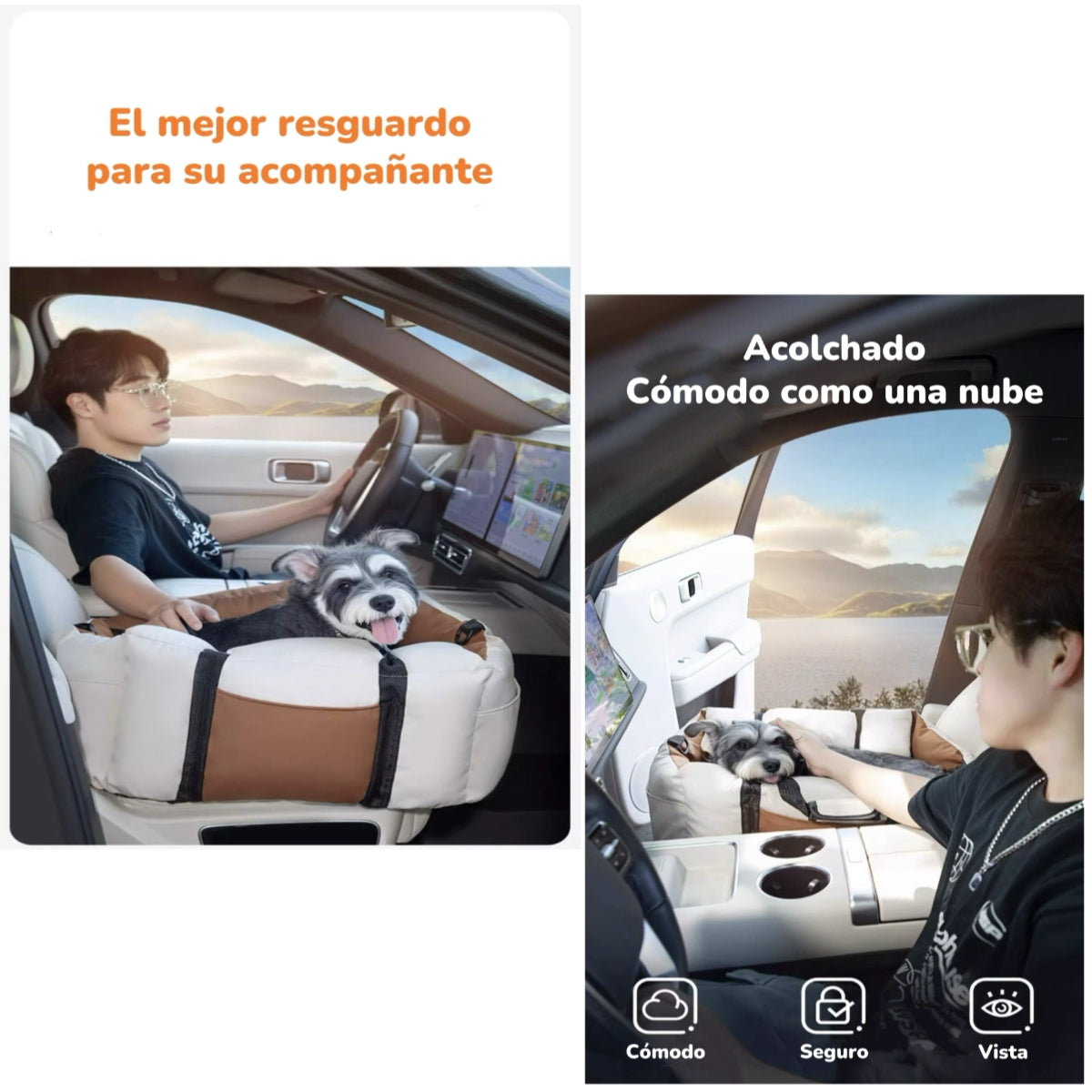 Bolso De Asiento Portatil Transportador 3 En 1 Mascota Auto