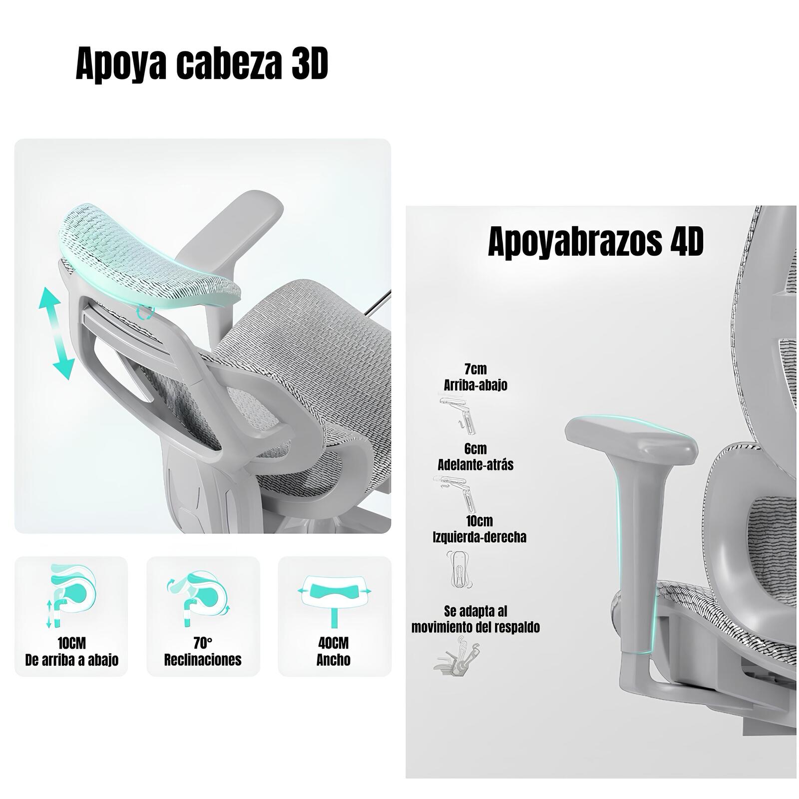 Silla De Escritorio Reclinable Premium E13 Gris LuBabycas