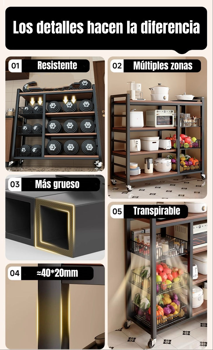 Estantes Organizador Repisa Cocina 4 Niveles 80cm