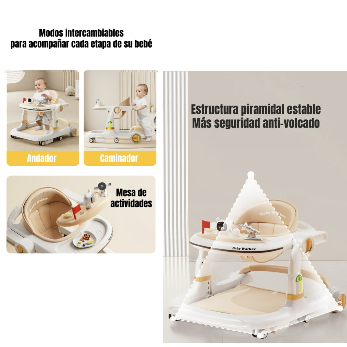 Andador Caminador Con Manilla Y Luces Mine LuBabycas