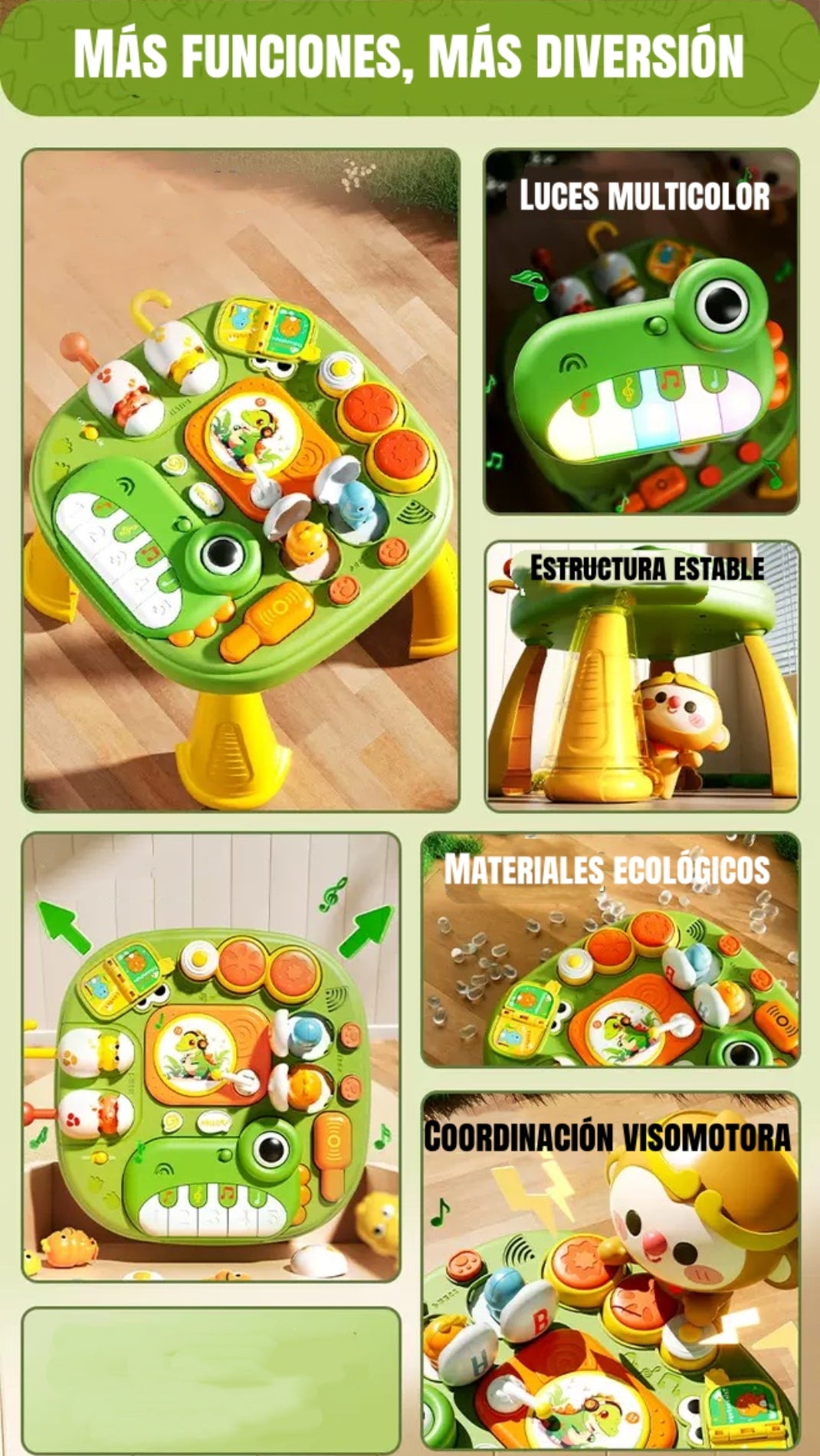 Juguete Mesa De Actividades Musical Con Luces Volt LuBabycas