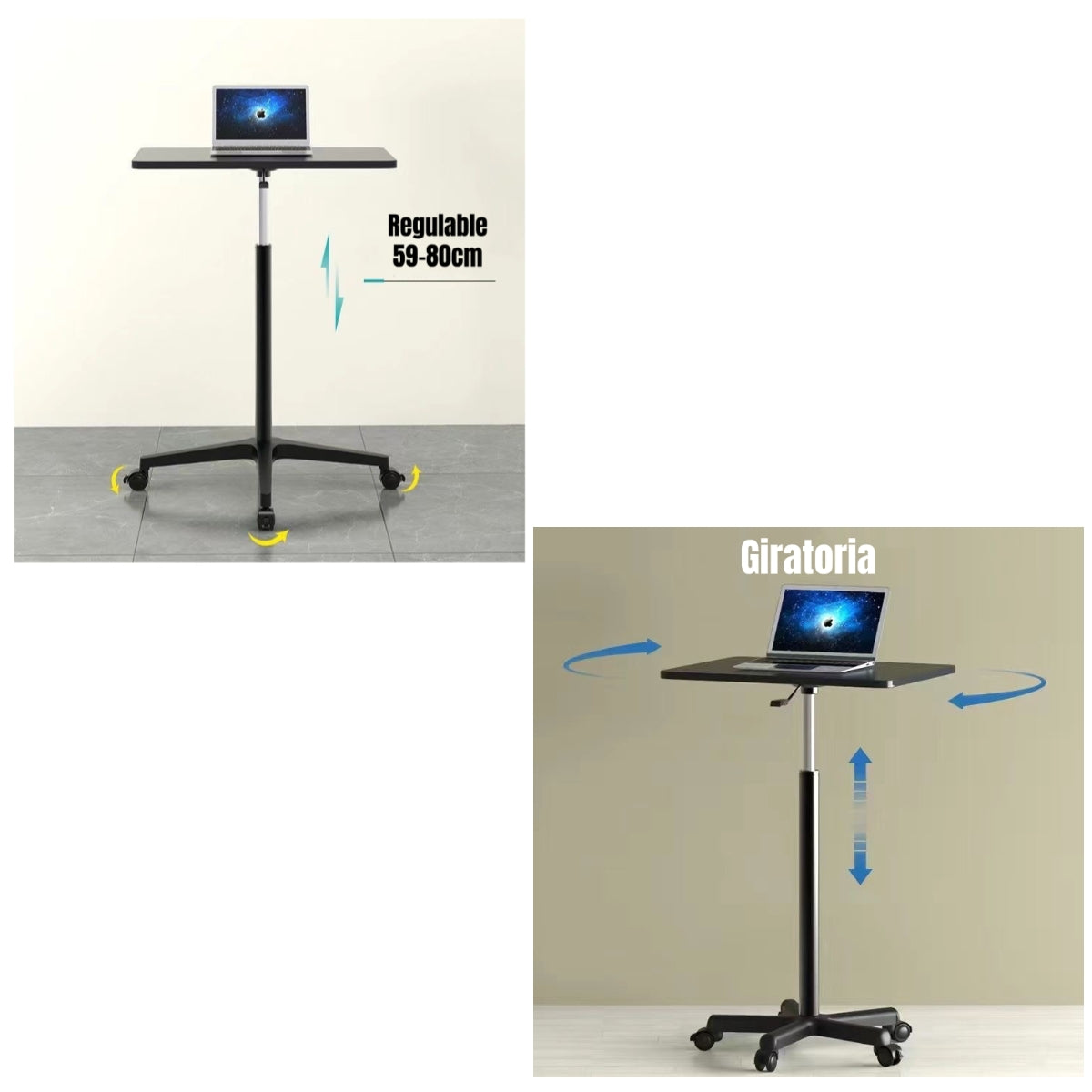 Mesa Auxiliar Centro Lateral Living Regulable 59-80cm Nocoli