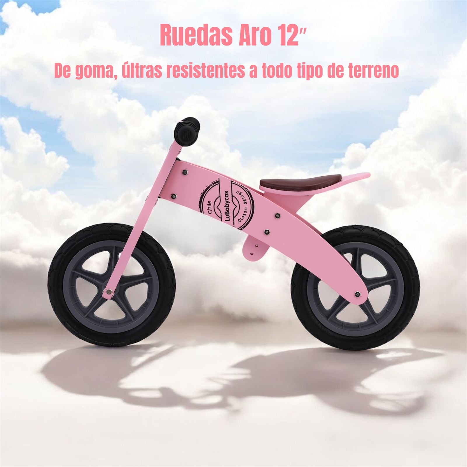 Bicicleta de Equilibrio Madera Wood LuBabycas Rosada