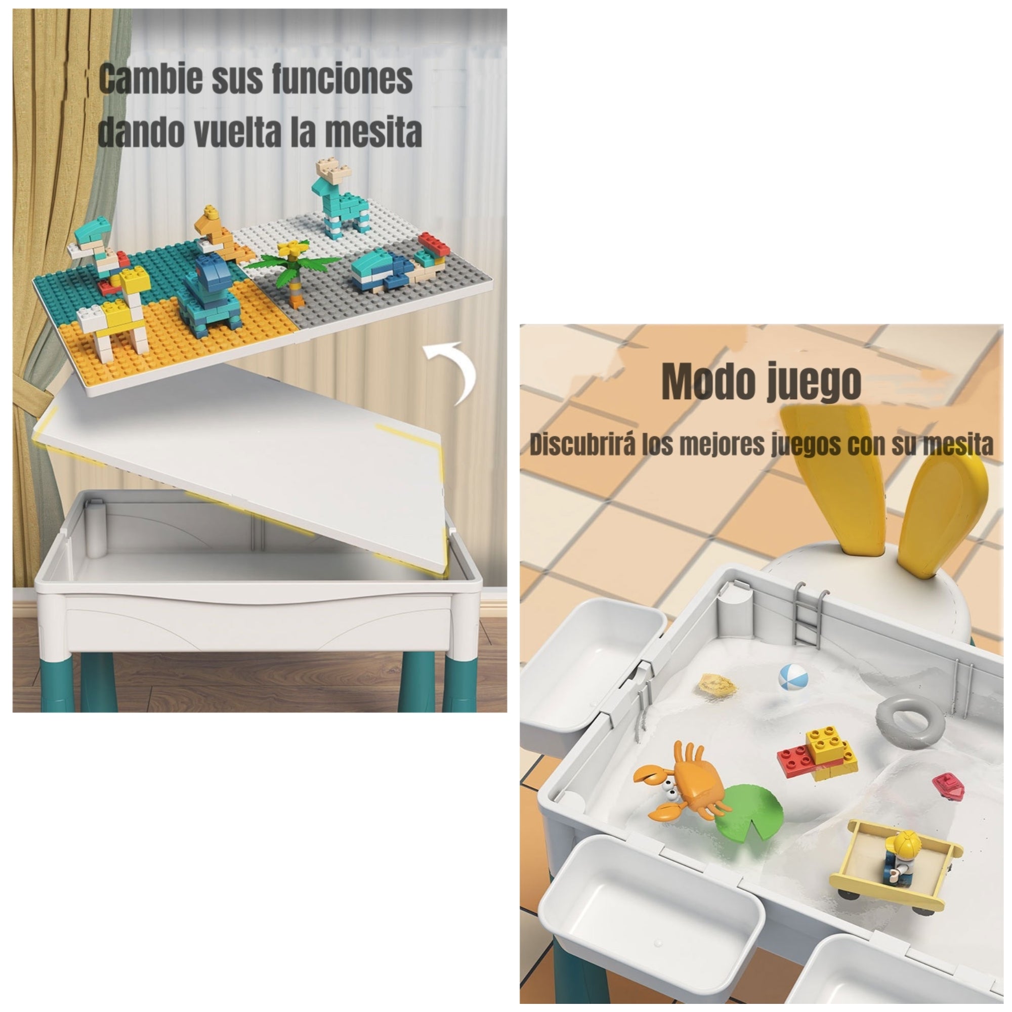 Mesa de Bloques 346 Piezas Y 2 Sillas By LuBabycas