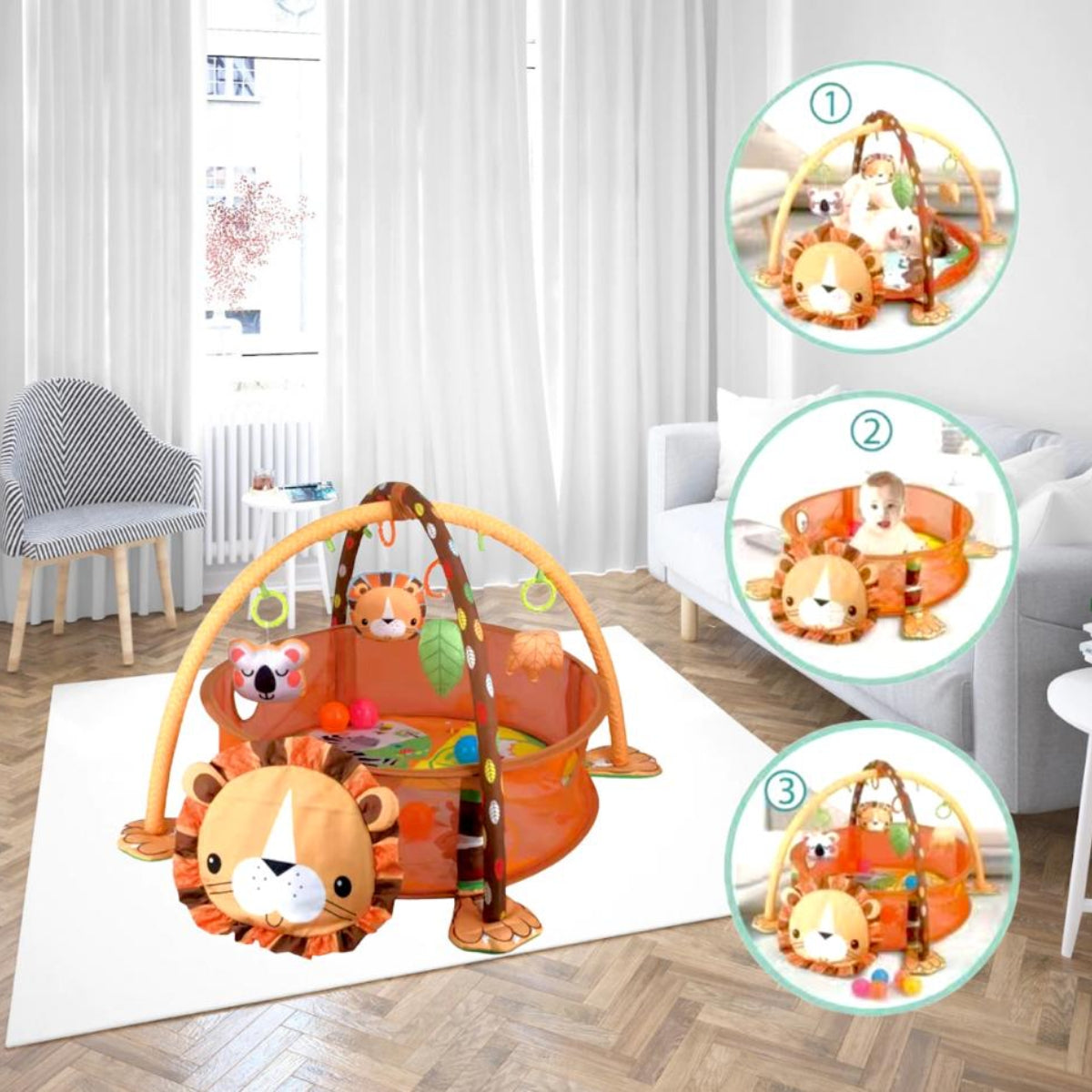 Gimnasio Bebé 3 En 1 Con Pelotitas Lubabycas