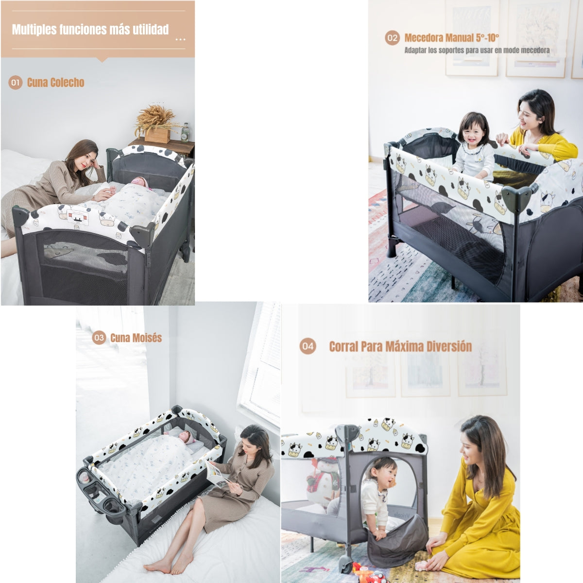 Cuna Colecho Corral 4 En 1 Vricale LuBabycas