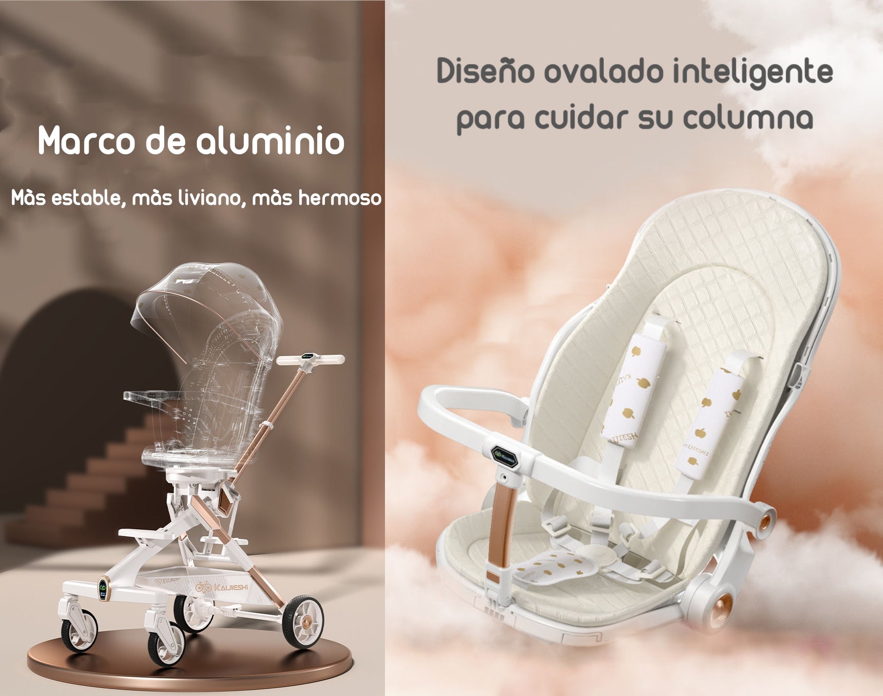 Coche De Paseo 360° Con Mesita Lubabycas Negro