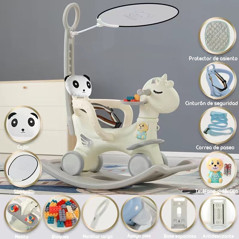 Correpasillo Andador Balance 3 En 1 Con Accesorios Blanco
