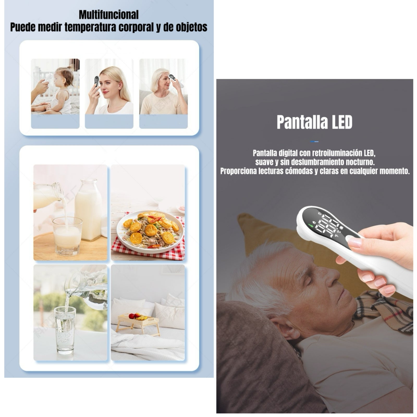 Termómetro Infrarrojo Digital Recargable M6 Blanco LuBabycas