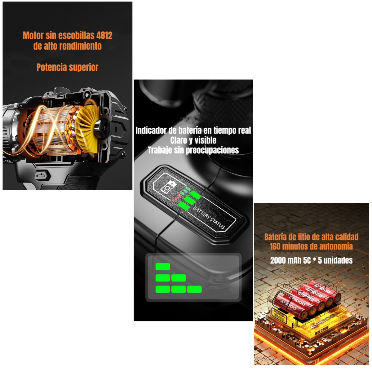 Kit Taladro Atornillador Inalámbrico 21V 2 Baterías B02