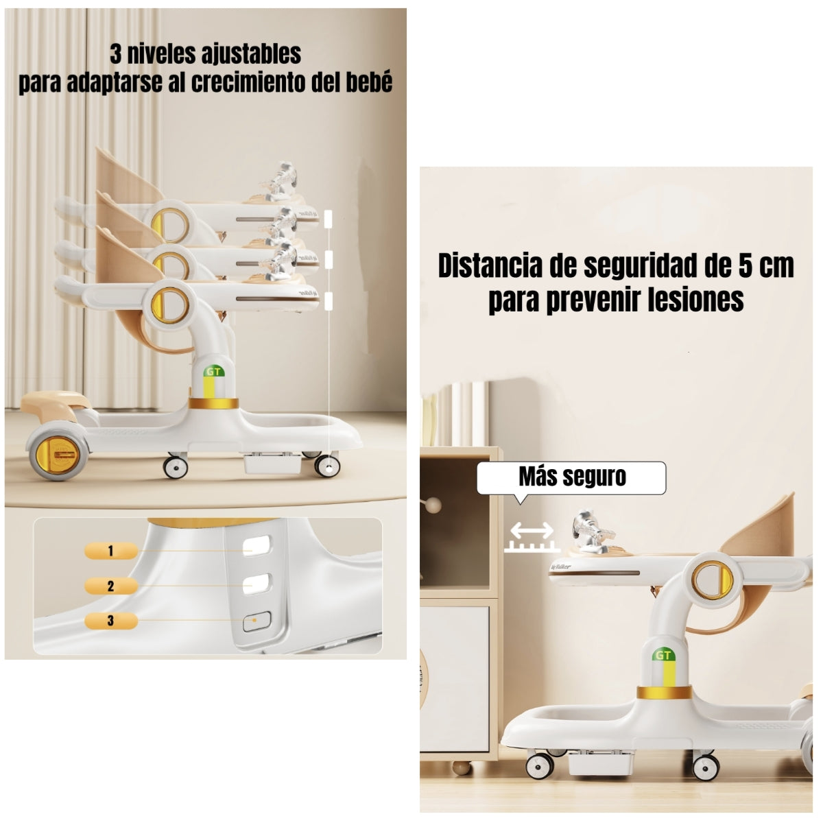 Andador Caminador Con Manilla Y Luces Mine LuBabycas