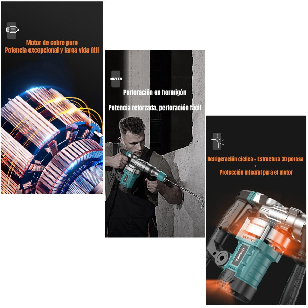 Kit Taladro De Impacto 1200W Industrial Con Caja Accesorios