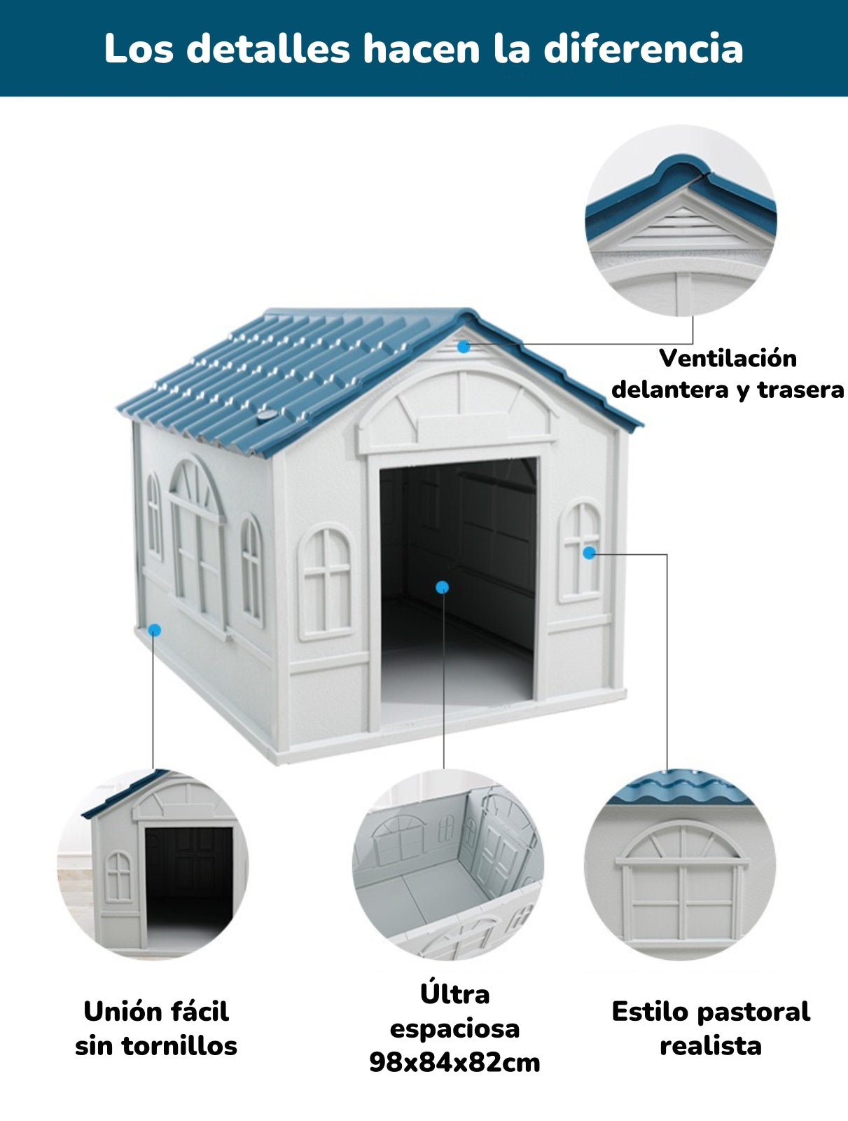 Casa De Perro Mascota Exterior Grande 98cm Roja By LuBabycas