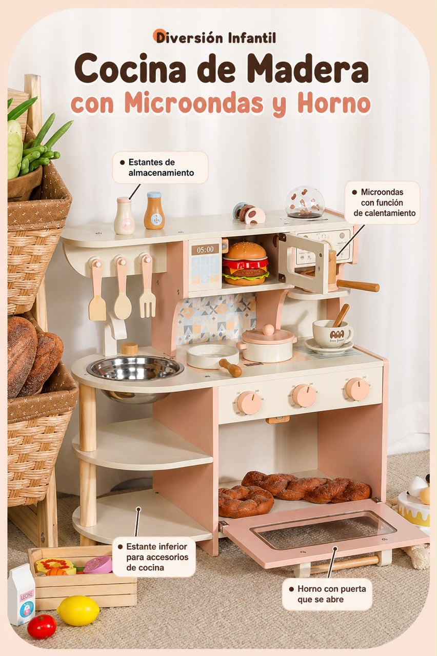 Cocina De Juguete Madera LuBabycas Niños Master