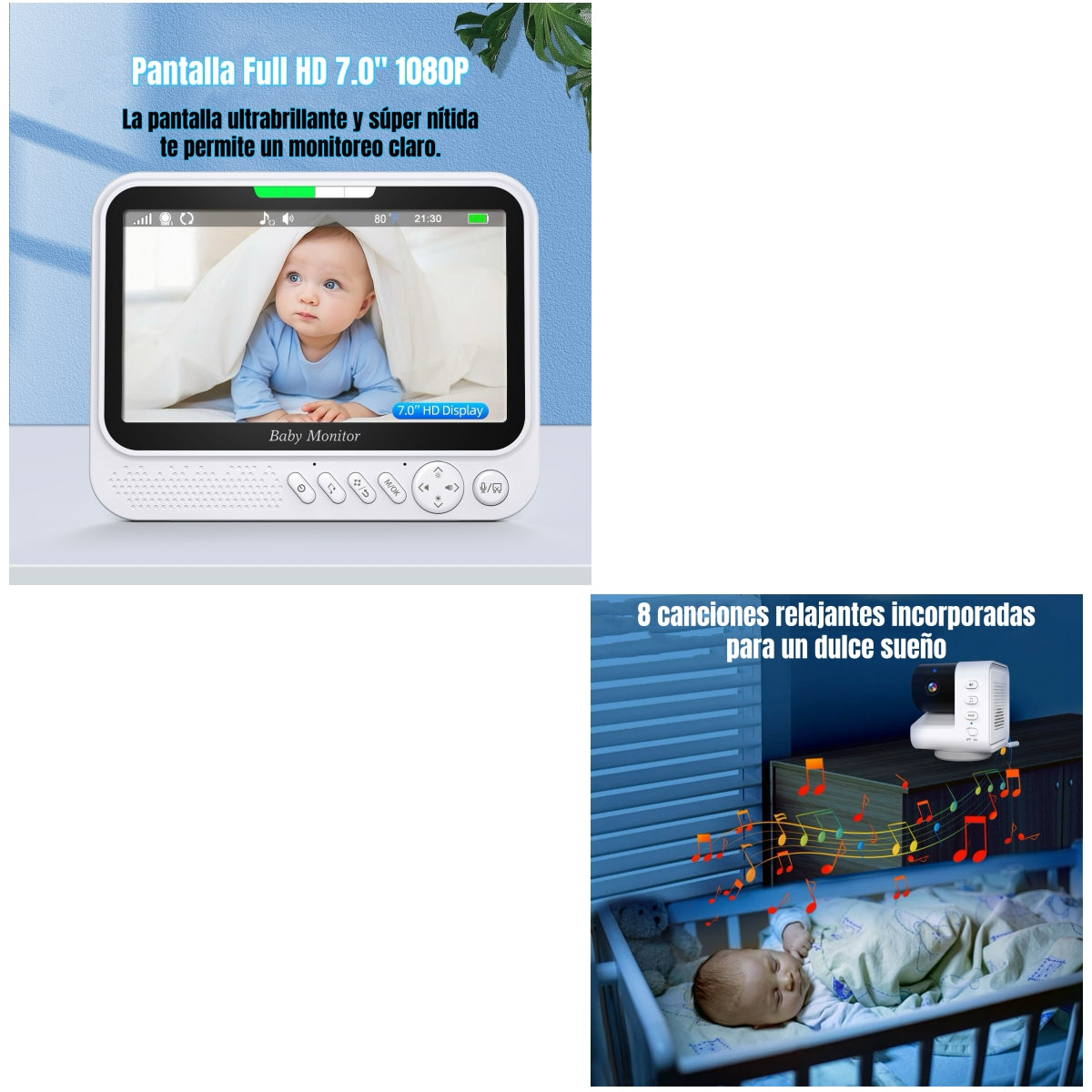 Cámara Monitor Inteligente Premium 7 1080P ABM790 LuBabycas