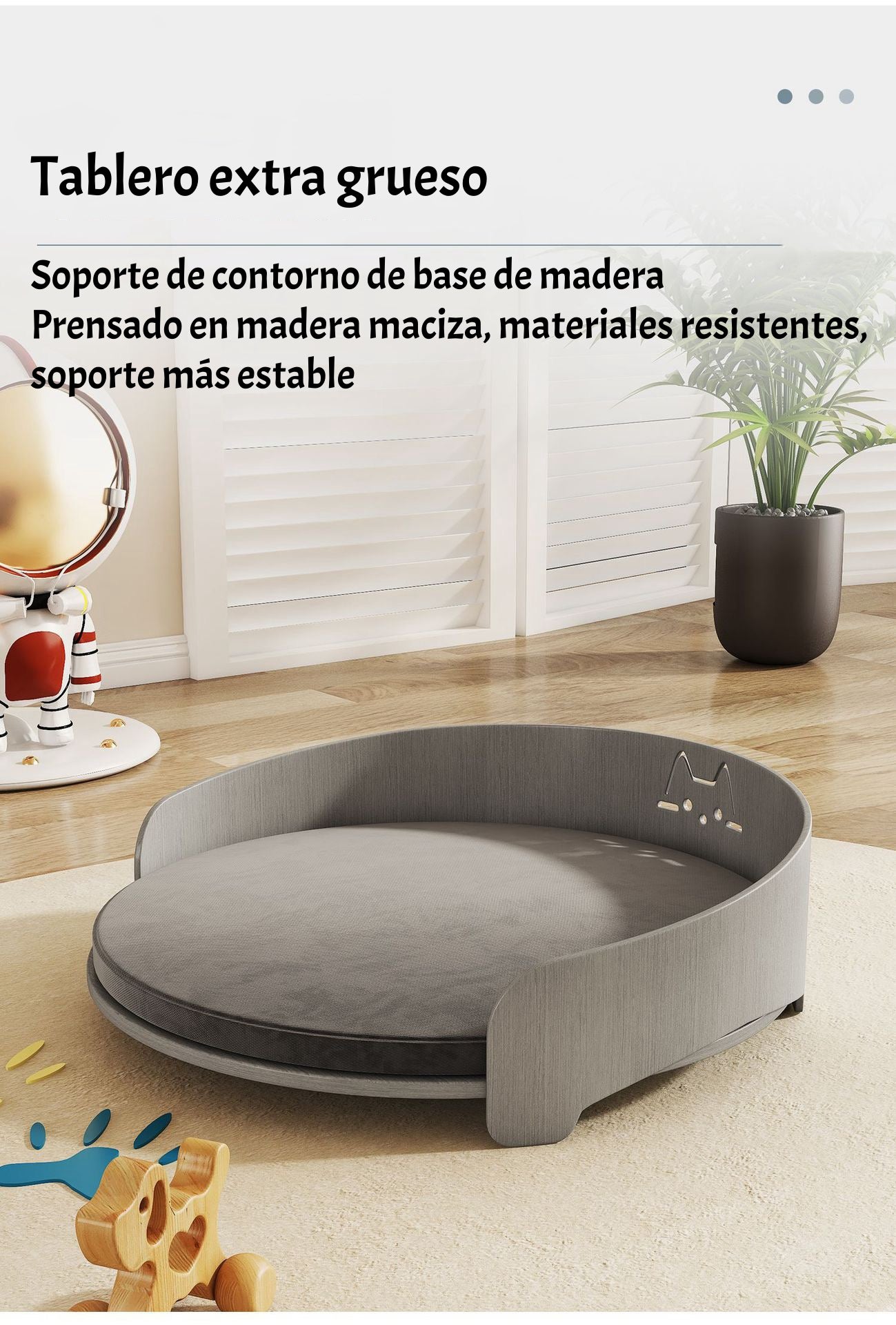 Cama Para Mascotas Madera Colchón 53x53cm Aveo By LuBabycas