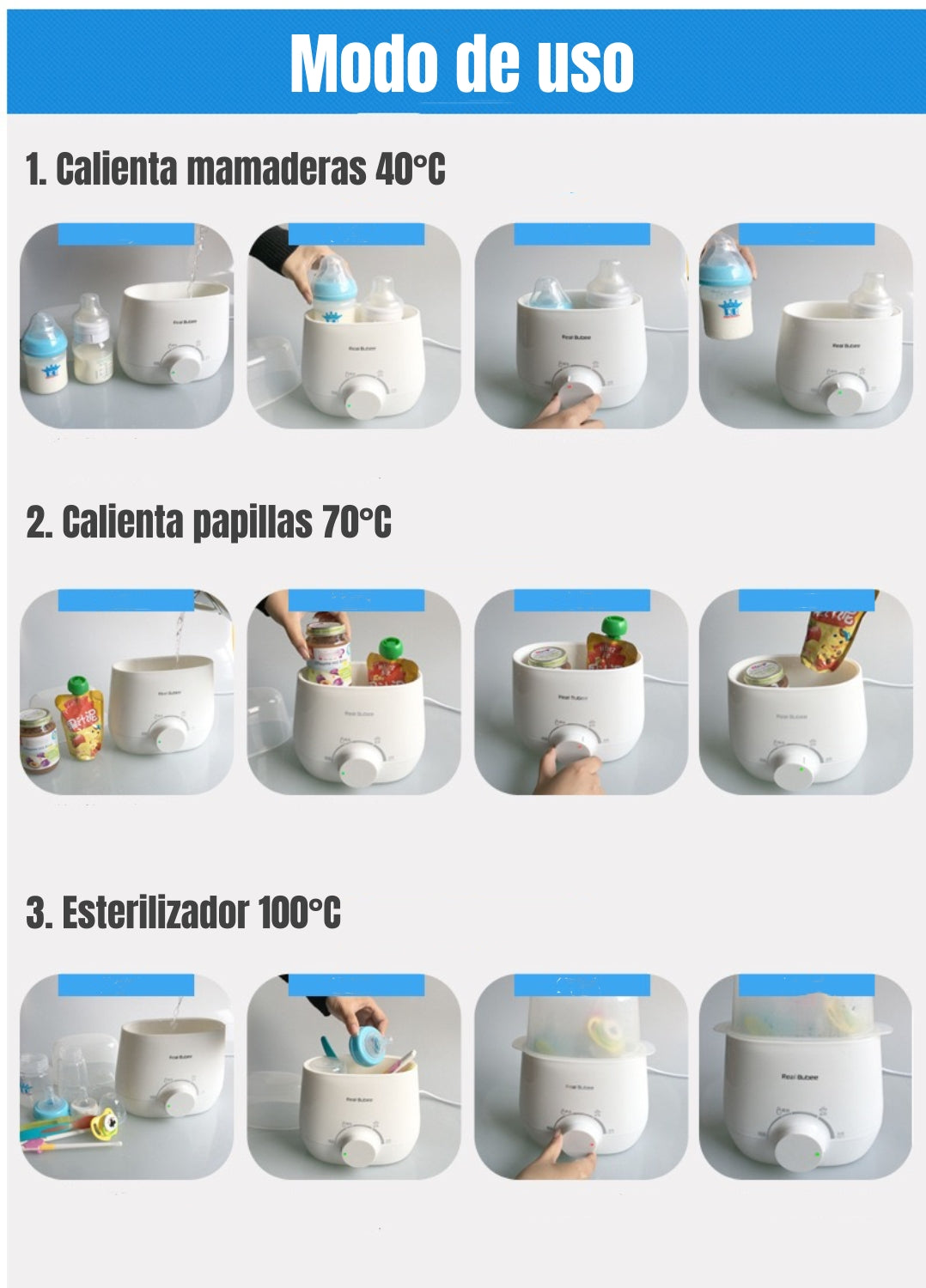 Calentador de Mamaderas Doble 3 En 1 By LuBabycas