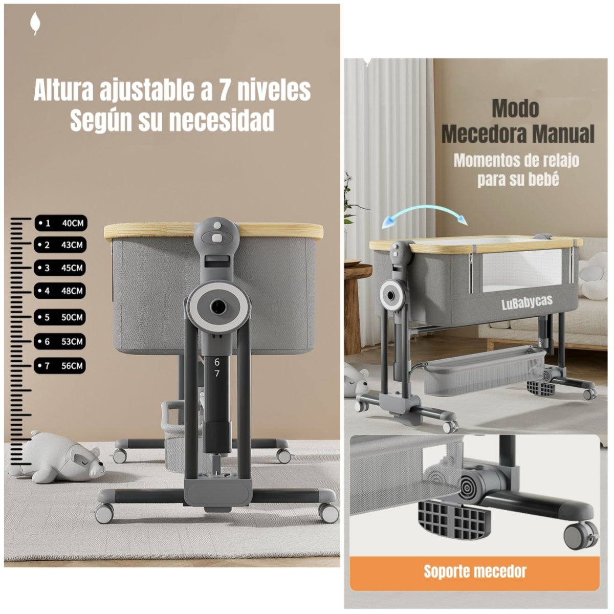 Cuna Colecho Con Mudador Hope LuBabycas