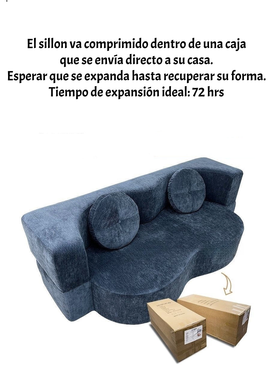 Sillon Sofa Cama Comprimido Combinable 200cm K25 Café