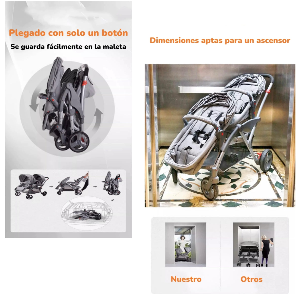 Coche Doble Dupe 9 Modos En 1 LuBabycas