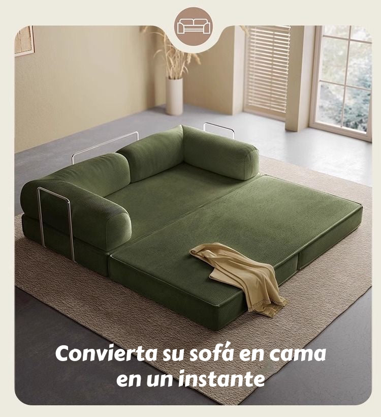 Sillon Sofa Cama Comprimido Combinable 203cm K17 Verde